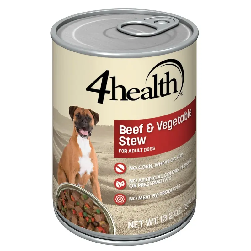 4health with Wholesome Grains Beef & Vegetable Stew Canned Dog Food, 13.2 oz.