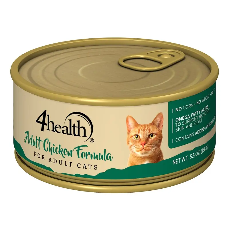 4health with Wholesome Grains Cat Adult Chicken Formula Wet Cat Food, 5.5 oz. Can