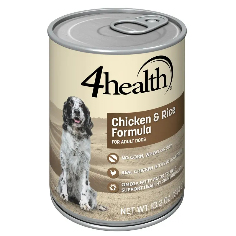 4health with Wholesome Grains Chicken & Rice Formula Canned Dog Food, 13.2 oz.
