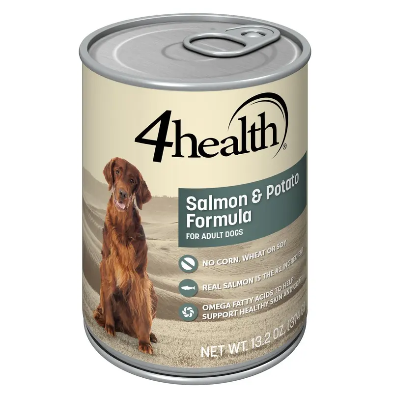 4health with Wholesome Grains Salmon & Potato Dinner Canned Dog Food, 13.2 oz.