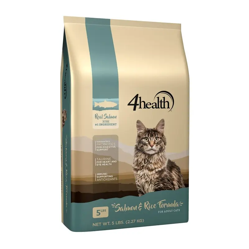 4health with Wholesome Grains Salmon & Rice Formula Dry Cat Food, 9822