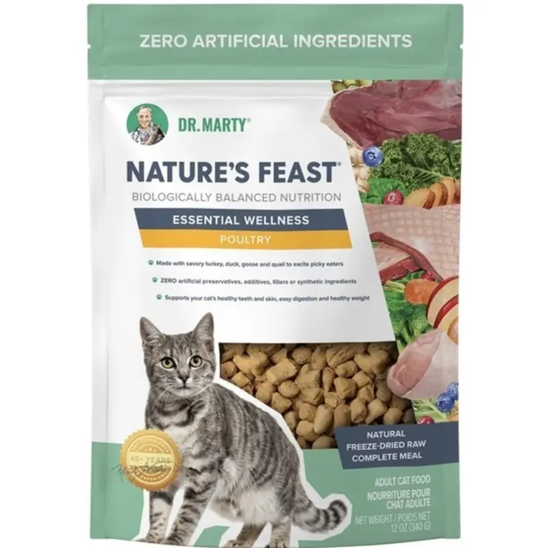 Dr. Marty Nature's Feast Essential Wellness  Poultry Freeze Dried Raw Cat Food