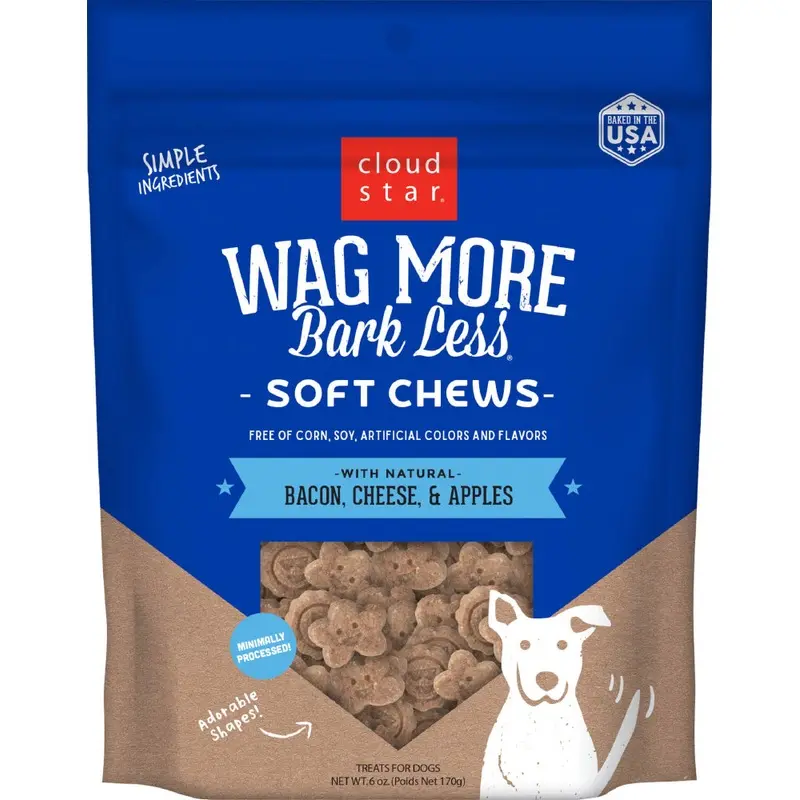 Cloud Star Wag More Bark Less Soft and Chewy Bacon Cheese and Apples Dog Treats
