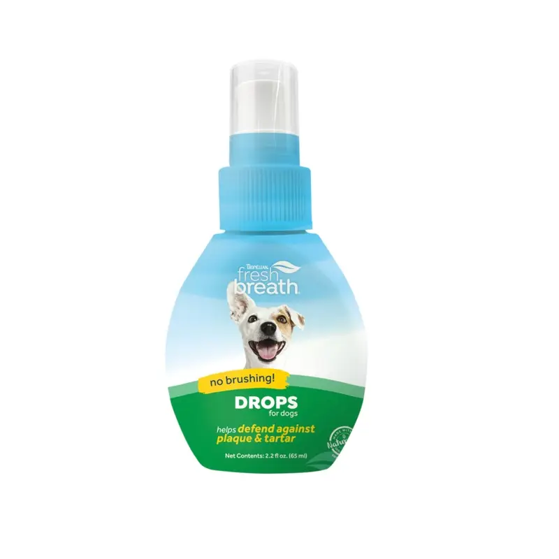 TropiClean Fresh Breath Oral Care Drops for Dogs - Dog Breath Freshener