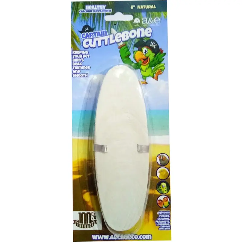 A&E Cage Company 6" Natural Cuttlebone for Birds