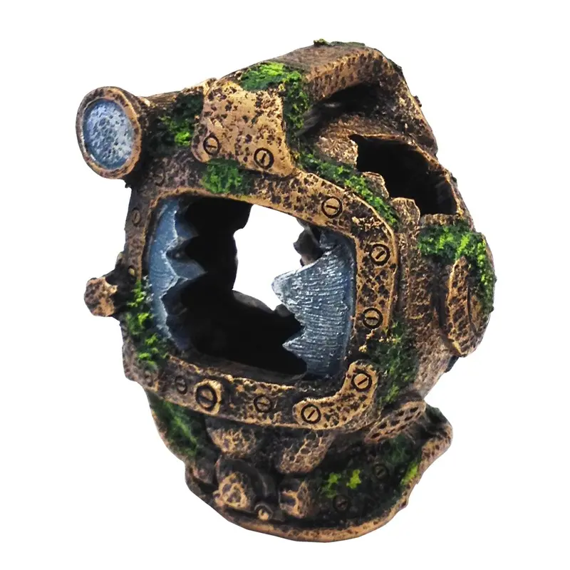 Penn-Plax Sunken Gardens Divers Helmet Fish Aquarium Ornament - Small