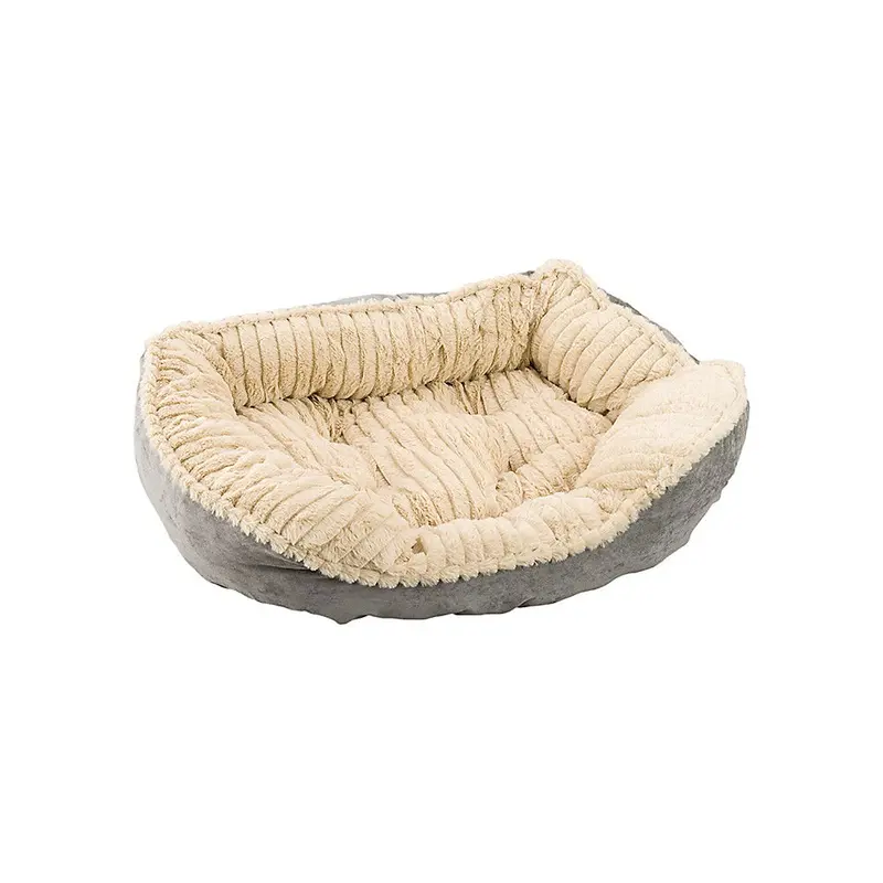 Sleep Zone Carved Plush Dog Bed, 26 inch Gray