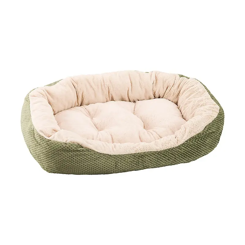 Sleep Zone Checkerboard Napper Cuddler Dog Bed, 31 inch Sage
