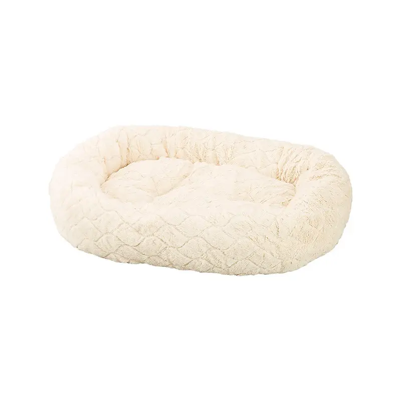 Sleep Zone Diamond Cut Lounger Dog Bed, 27 inch Cream
