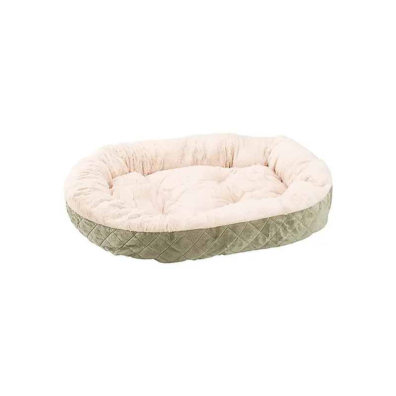 Sleep Zone Quilted Oval Cuddler Dog Bed, 26 inch Sage