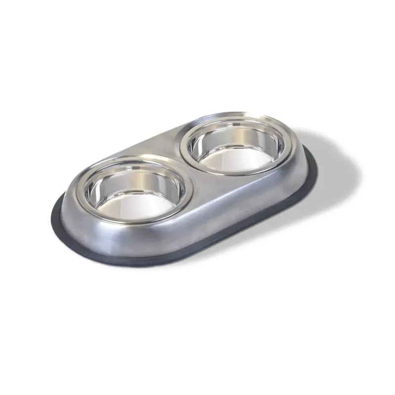 Van Ness Small Stainless Steel Double Dish Dog Bowl