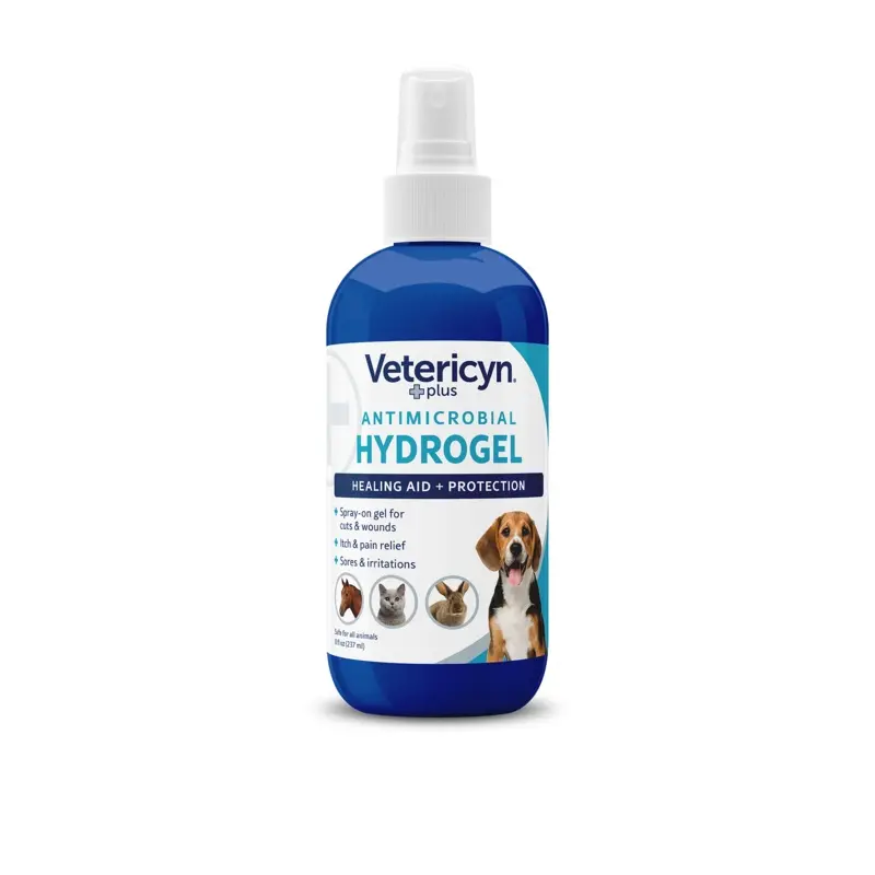 Vetericyn Plus Antimicrobial All Animal Wound Care Hydrogel Spray, 8-ounce