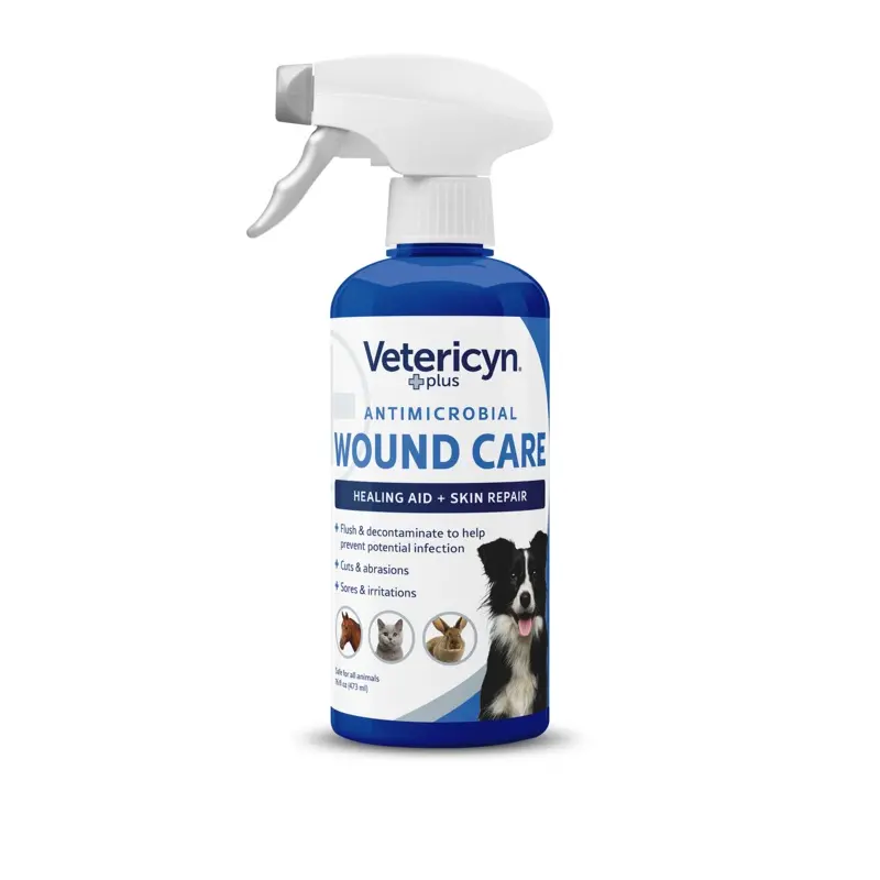 Vetericyn Plus Antimicrobial All Animal Wound Care Spray, 16-ounce