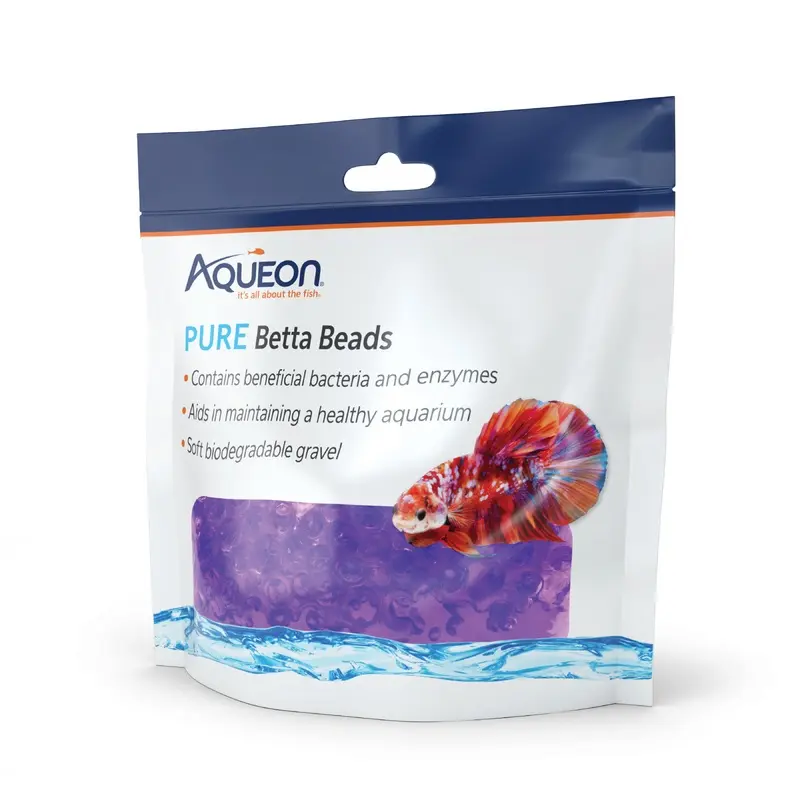 Aqueon Betta Beads, Purple Pouch