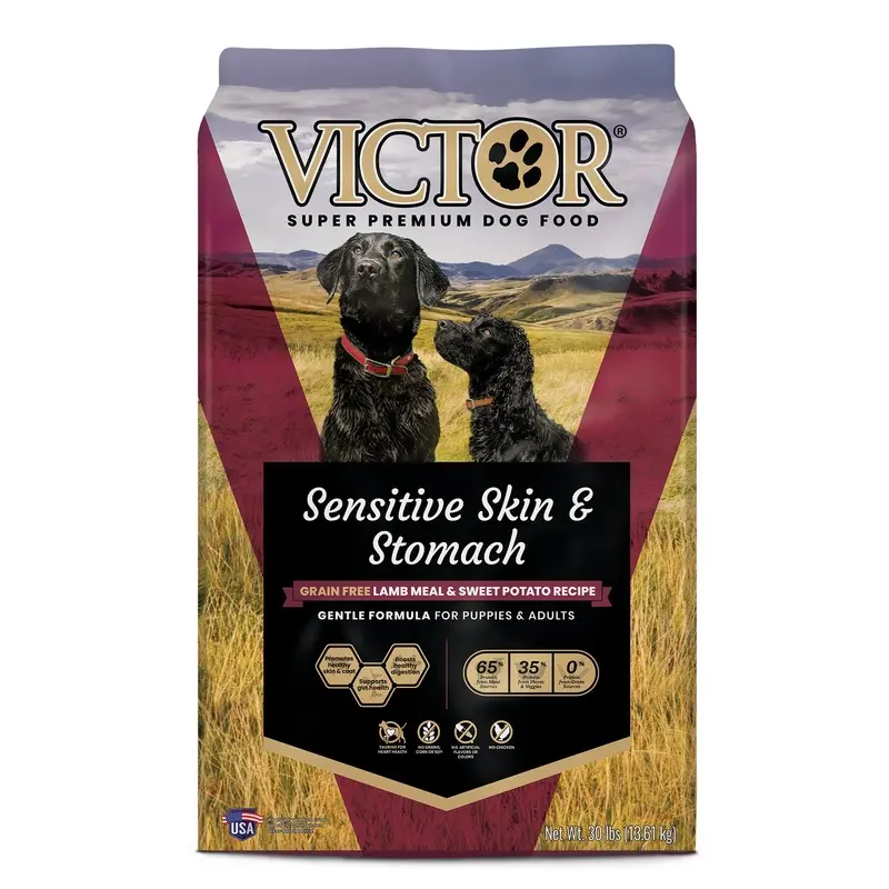 VICTOR Sensitive Skin and Stomach Grain Free Lamb Meal and Sweet Potato Recipe 30lb