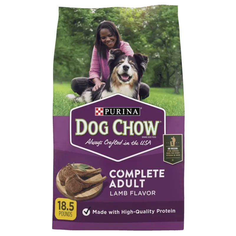 Purina Dog Chow Complete Adult Dry Dog Food Kibble With Lamb Flavor
