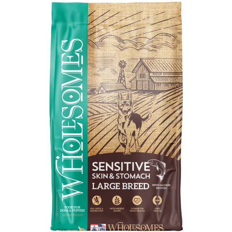 Wholesomes Sensitive Skin & Stomach Large Breed with Salmon ProteinFor Dogs & Puppies