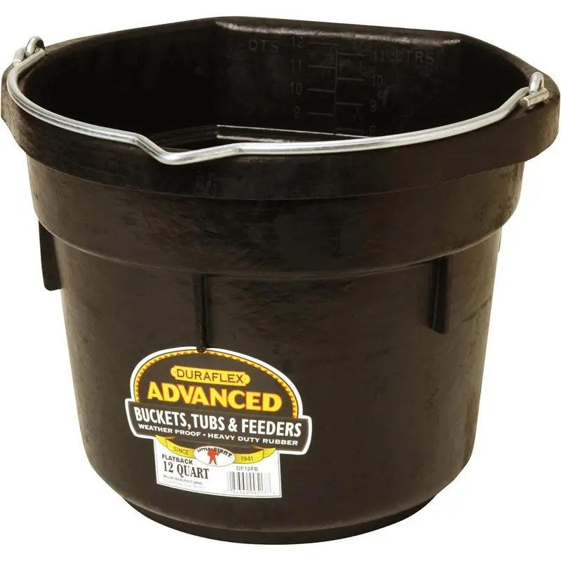 Flat-Back Rubber Bucket