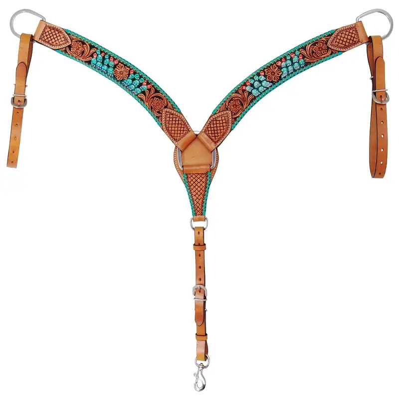 Rafter T Painted Cactus Breast Collar, Horse