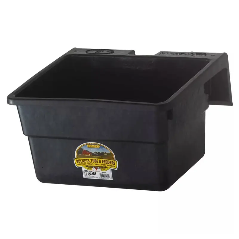 Rubber Hook-Over Feeder, 18 qt, Black