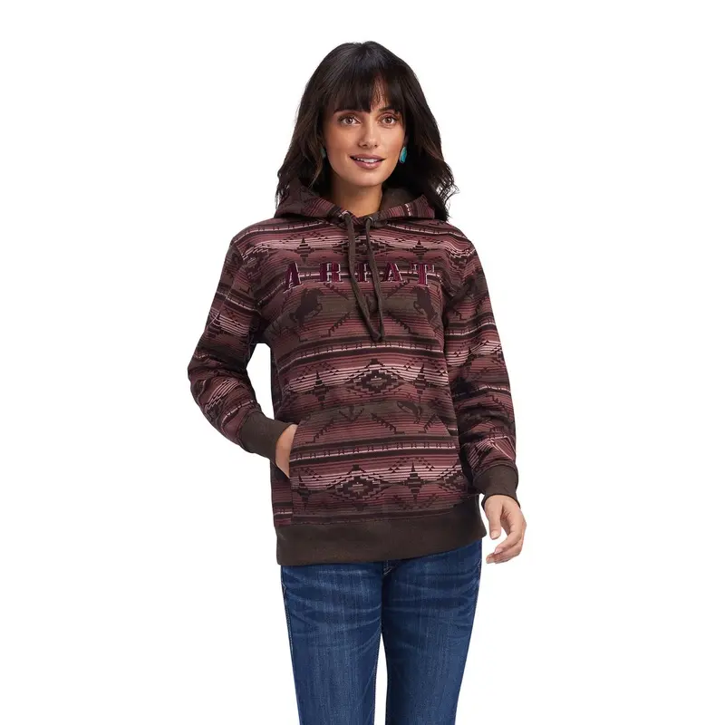 Ariat Women's R.E.A.L. Old West Serape Sweatshirt Hoodie, Mulberry