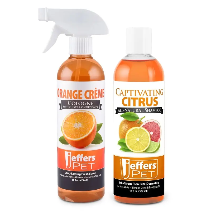 Jeffers Dreamy Oranges Pet Shampoo & Cologne, 2 Piece Kit