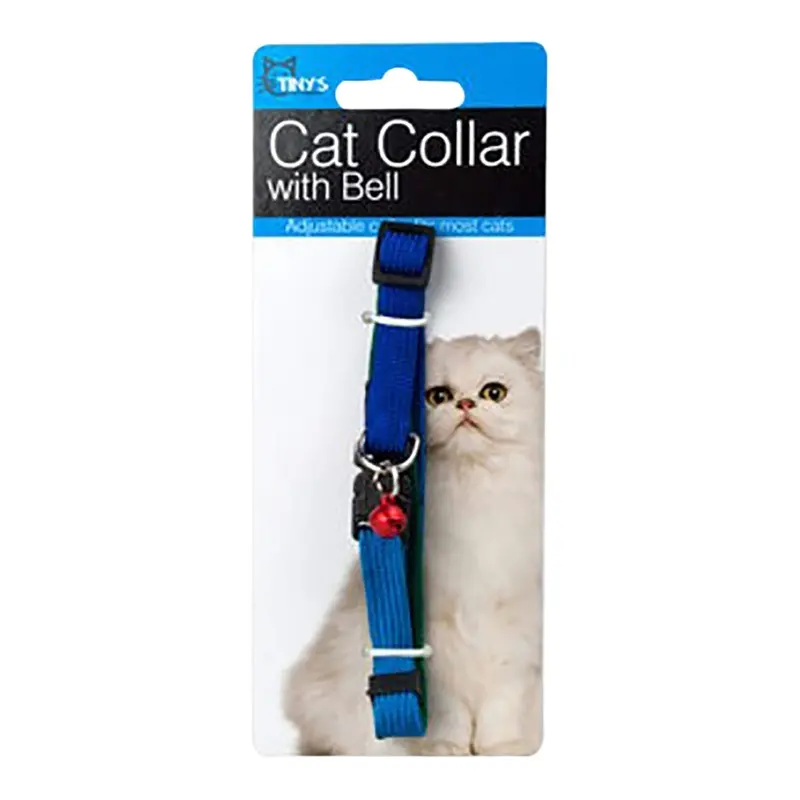Multi-Color Cat Collar with Bell, Up to 20"L