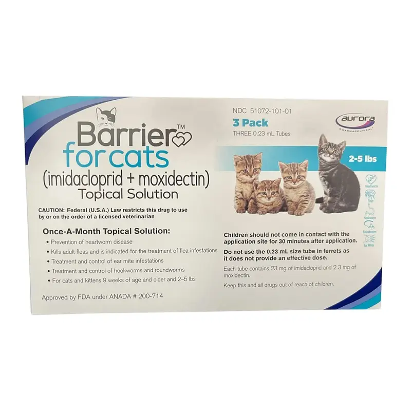 Barrier (imidacloprid + moxidectin) Once-a-month Topical Solution for Cats
