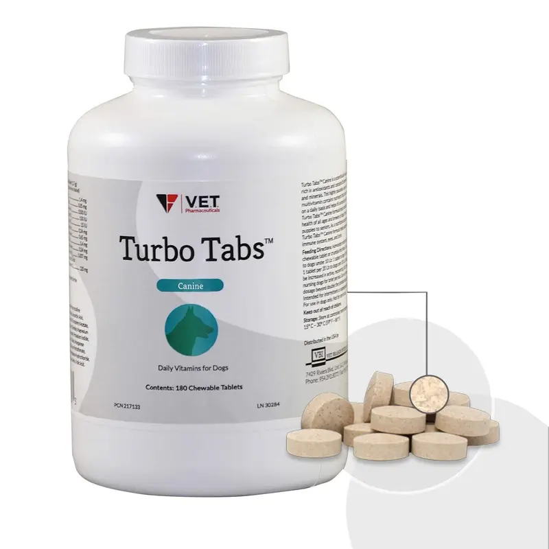 Turbo Tabs Chewable Daily Vitamins for Dogs, 180 ct