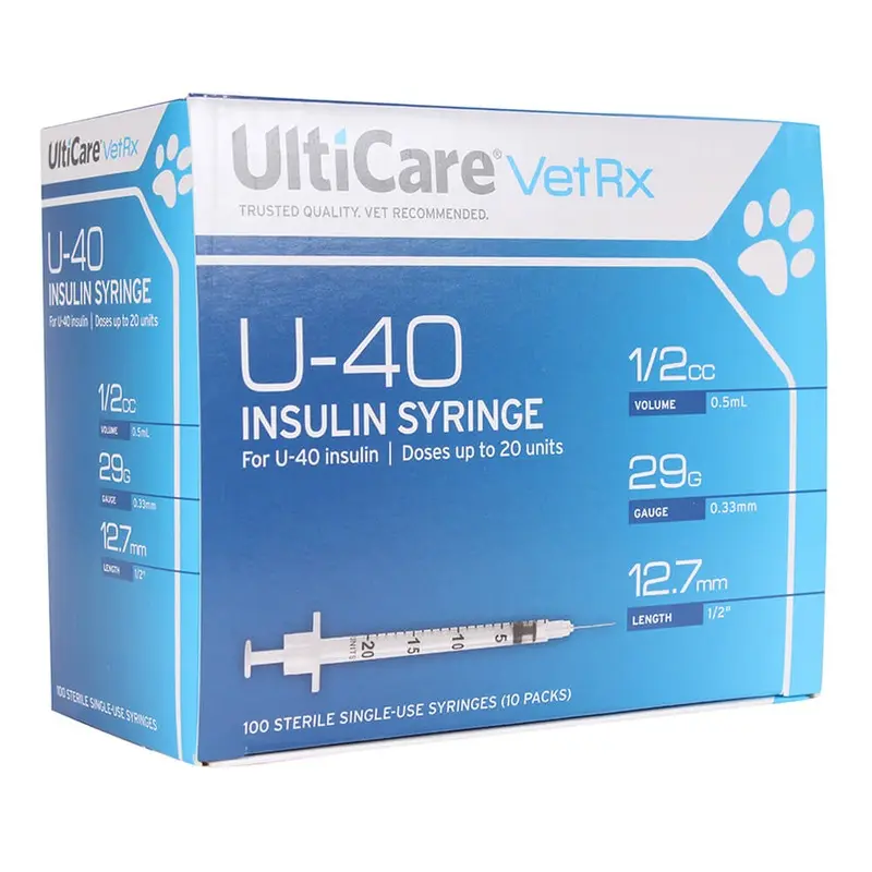 UltiCare U-40 Insulin Syringes, 29ga x ", Box of 100 ct