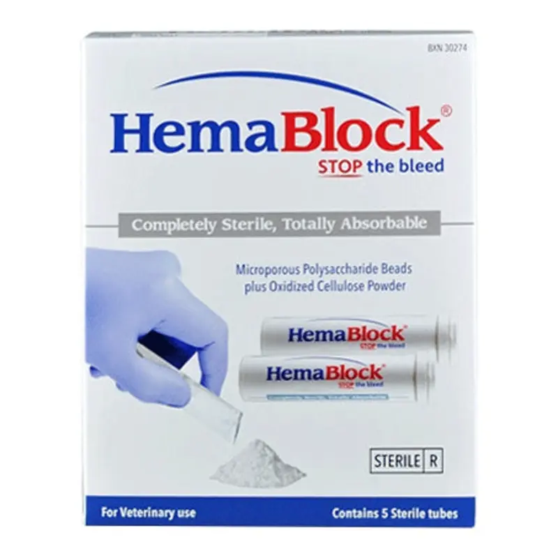 HemaBlock Hemostatic Powder, 2 gm Tube/Sachet, 5 pk