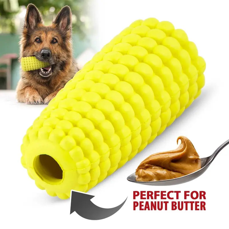 Jeffers Natural Rubber Corn Cob Stuffable Treat Dispenser Dog Chew Toy