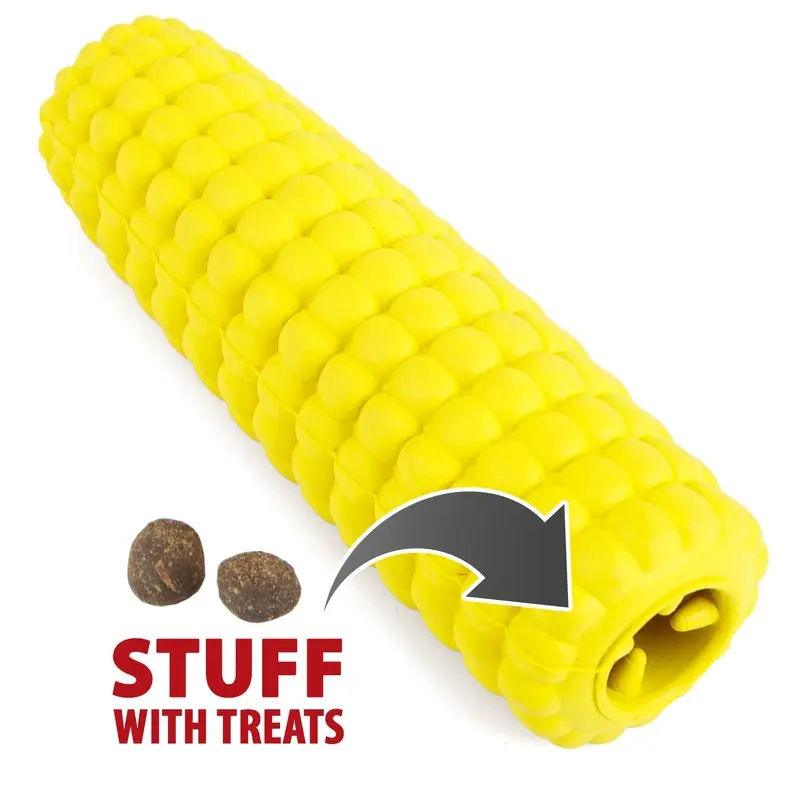 Jeffers Natural Rubber Corn Cob Treat Dispensing Dog Chew Toy