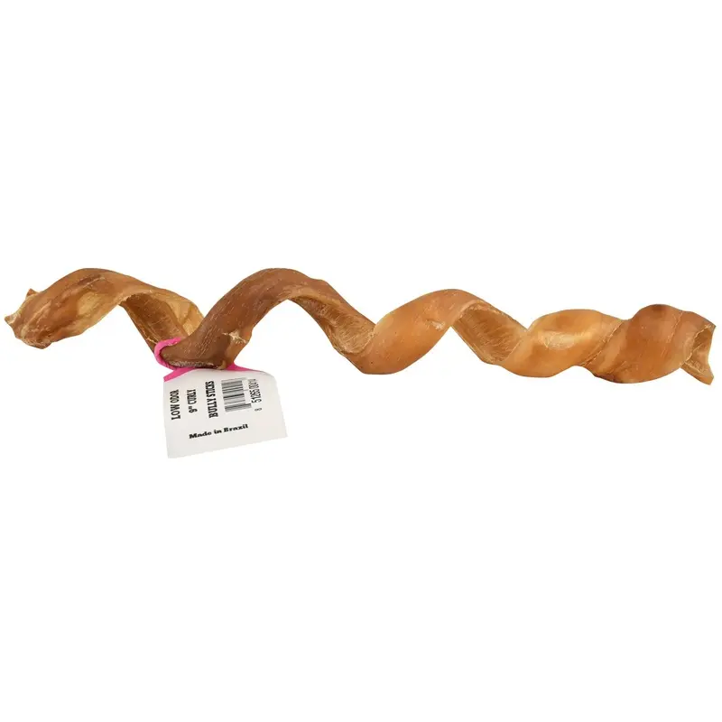 9" Low Odor Curly Bully Sticks