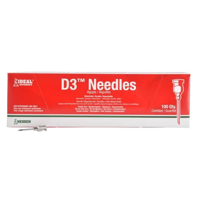 Ideal D3 Detectable Needles, Box of 100