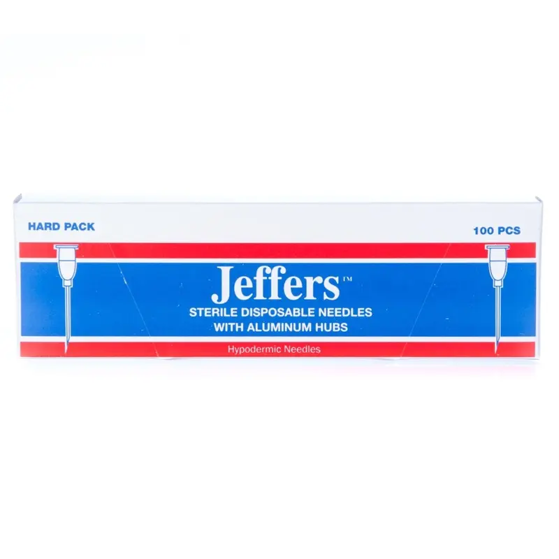 Jeffers Aluminum Hub Needles, Box of 100