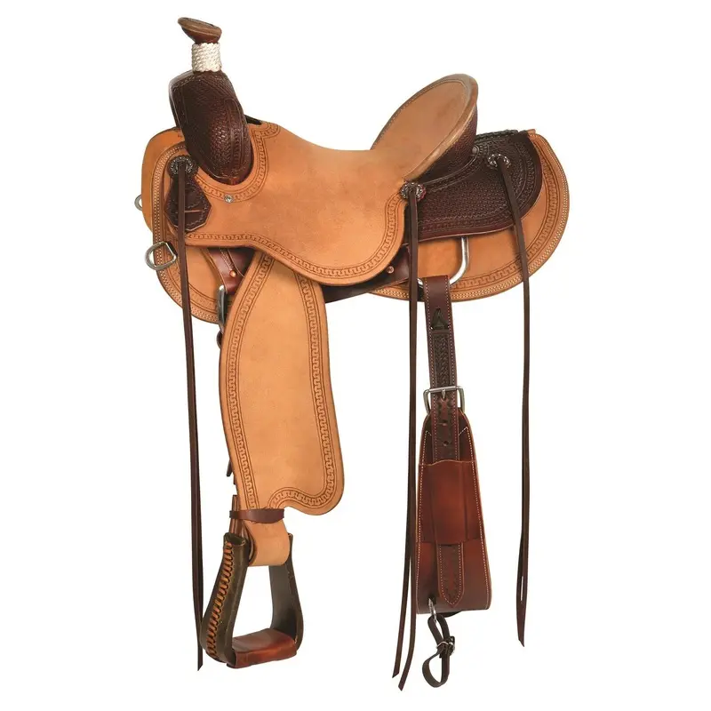 Circle Y Custom Barton Ranch Saddle, Wide, Heavy Oil