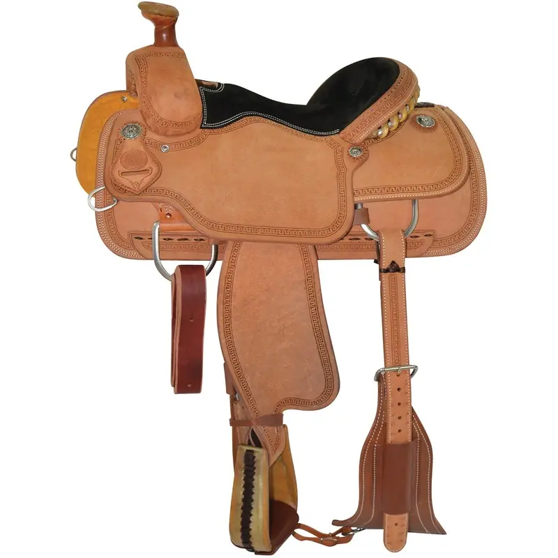 Circle Y Guthrie Select Roping Saddle, Wide, Roughout