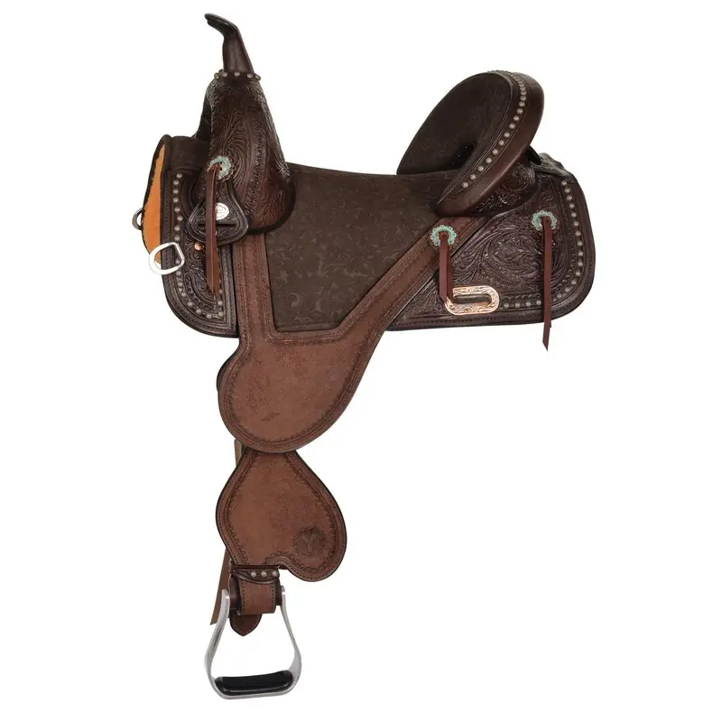 Tammy Fischer Remuda Signature Treeless Barrel Saddle, Wide, Chocolate