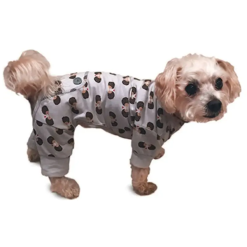 Light Gray Hedgehog Dog Pajamas