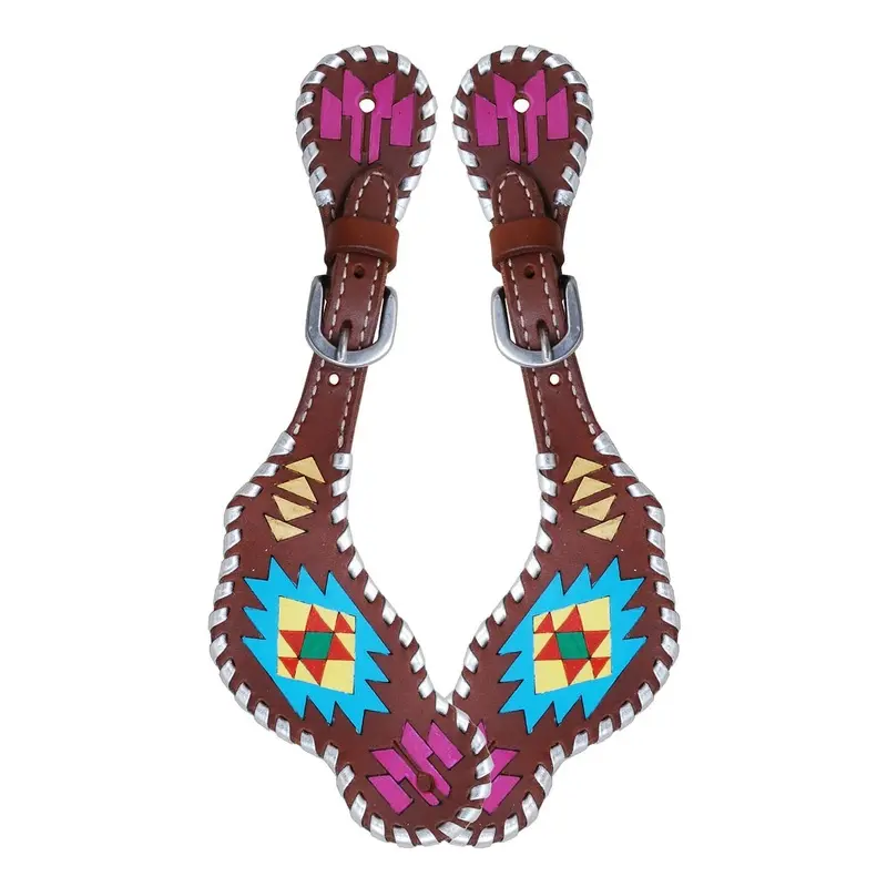 Rafter T Ladies' Painted Aztec Spur Straps