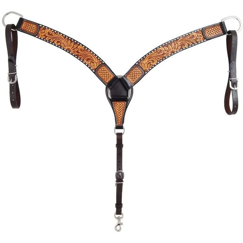 Rafter T Tooled Sunflower with Buckstitch Contoured Breast Collar