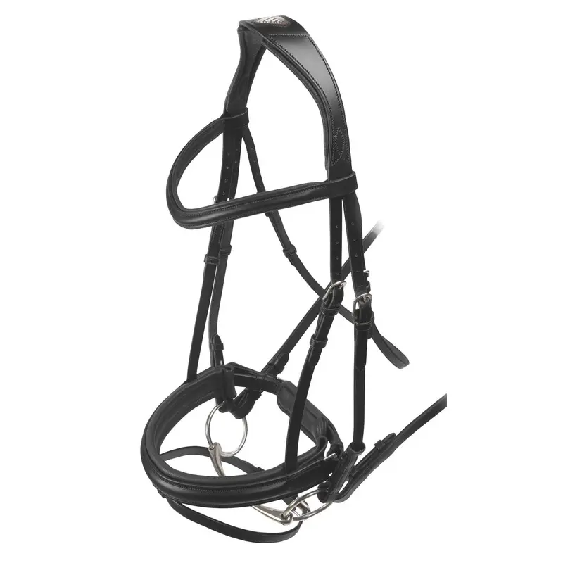 Velociti Padded Crank Dressage Bridle, Black