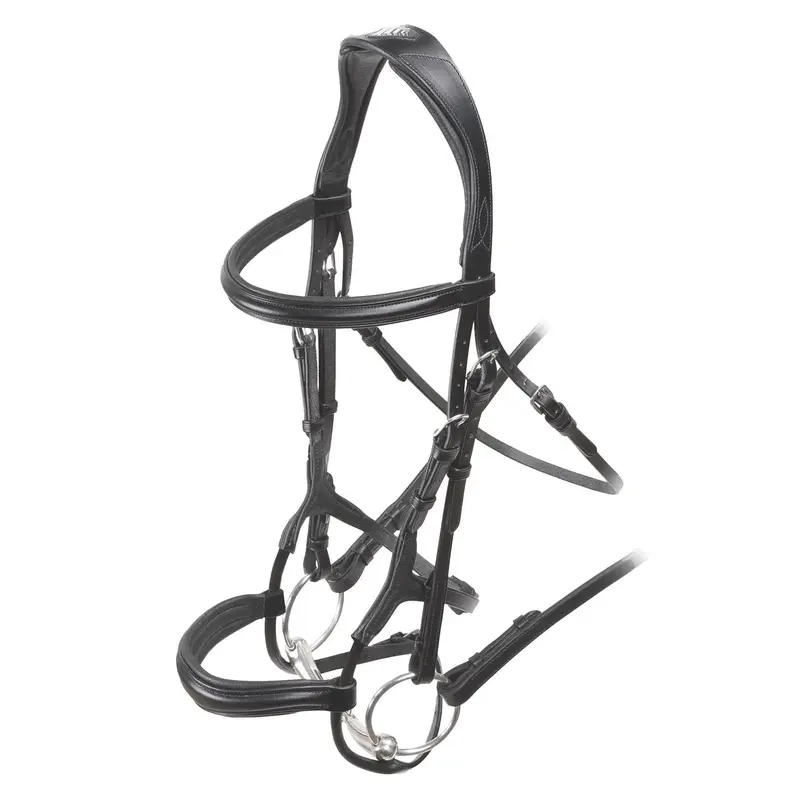Velociti Rolled Padded Cavesson Bridle