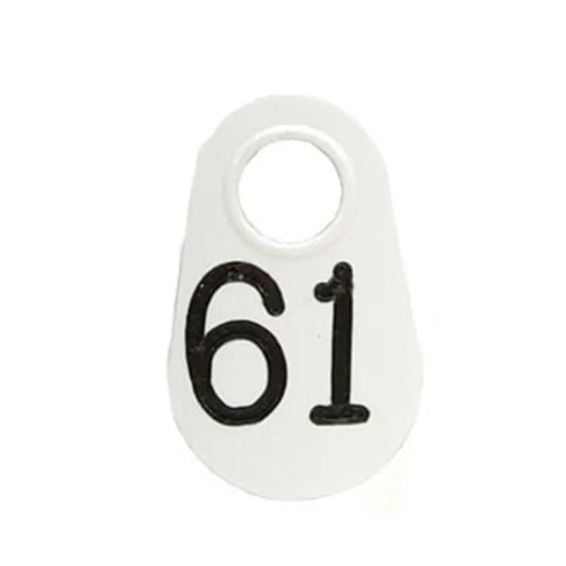 Bock's White Nylon Numbered Identification Tags, 1-100, Single Tag