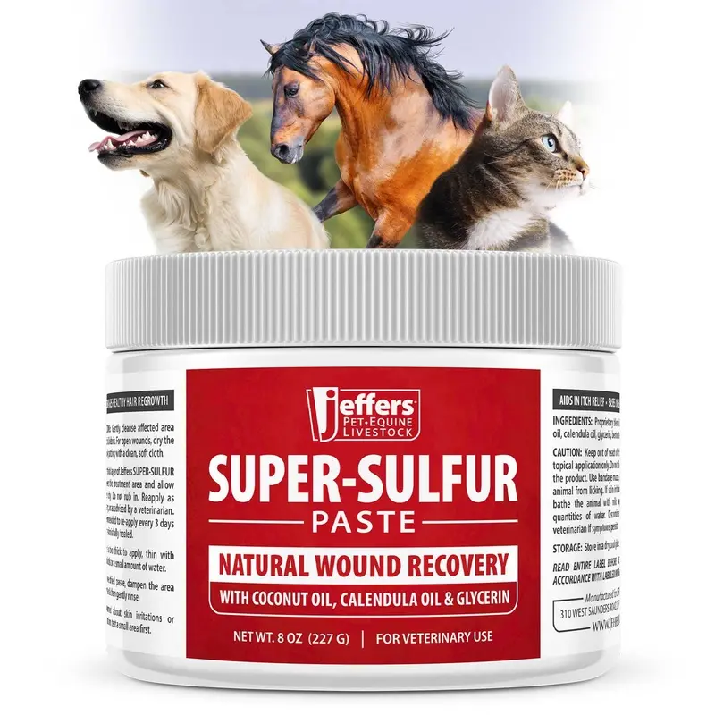 Jeffers Super Sulfur Natural Veterinary Wound Recovery Healing Paste