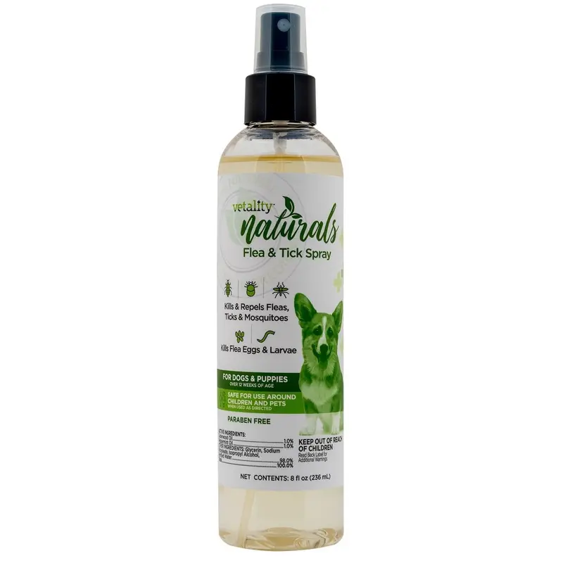 Vetality Naturals Flea & Tick Spray for Dogs, 8 oz