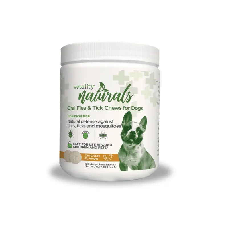 Vetality Naturals Oral Flea & Tick Chews for Dogs, 120 ct