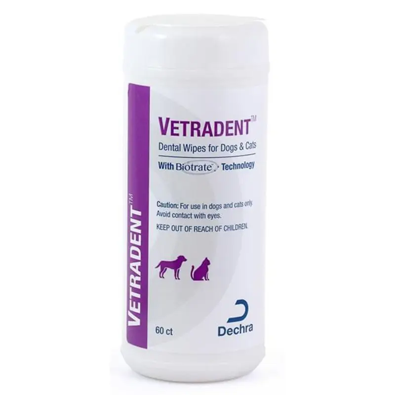 Vetradent Dental Wipes, 60 ct
