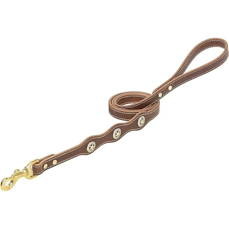 Weaver Lonestar Dog Leash, Rich Brown, 3/4" x 4'